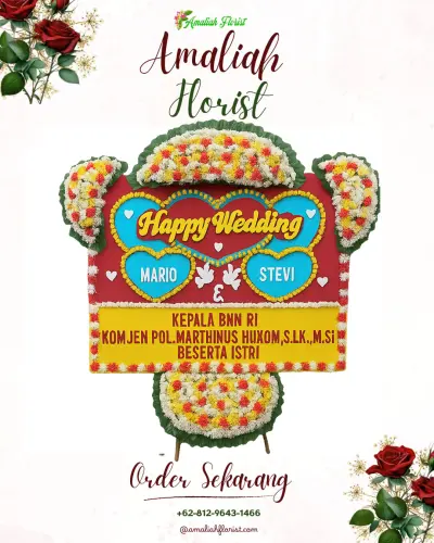 Karangan Papan Bunga Pernikahan di Tamarunang